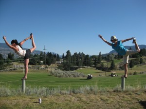 Yoga at the Golf Tourney